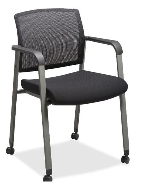 Lorell Mesh Back Guest Chairs With Casters